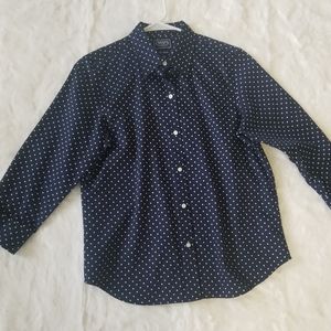 Chaps Long Sleeve Poka Dots Button Down Shirt